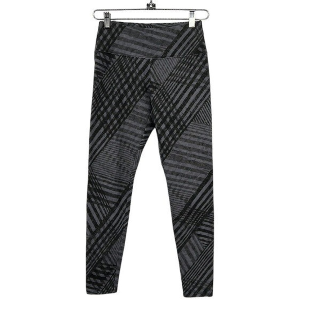 Soft Surroundings Pants Womens XSP Gray Shadow Plaid Leggings‎ Pull On Stretch
